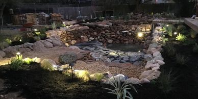 Landscaed and outdoor lighting complete