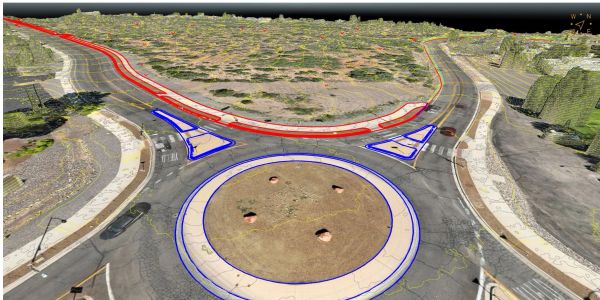 3D model of a road roundabout planimetric.