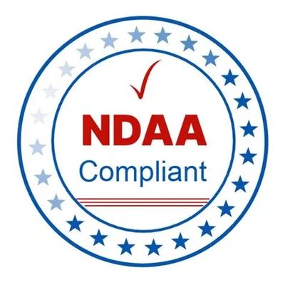 NDAA Compliant badge with stars and a checkmark.