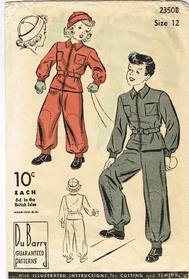 DuBarry 2350B
Ski Suit Pattern
1940s Vintage Pattern