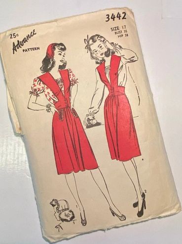 Advance 3442
1940s Vintage Dress Pattern
Jumper Pattern