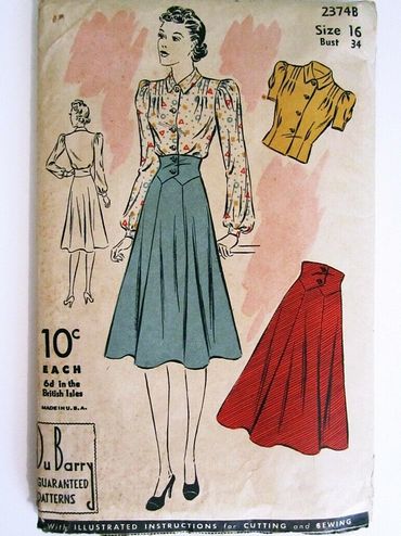 DuBarry 2374B
Vintage Dress Pattern
Skirt and Blouse Pattern