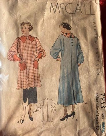 McCall 7953 size small
1930s Dress Frock Pattern 
Vintage Pattern