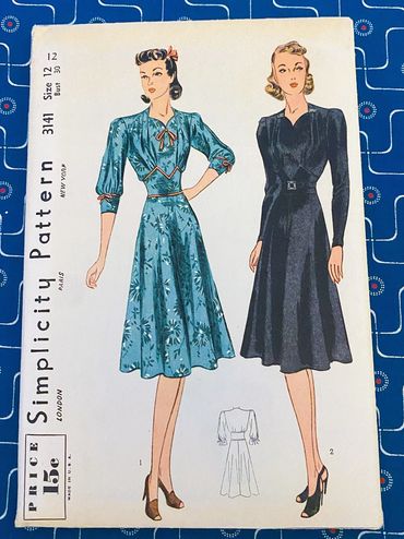 Simplicity 3141 1940s Vintage Dress Pattern
1930s Dress Pattern