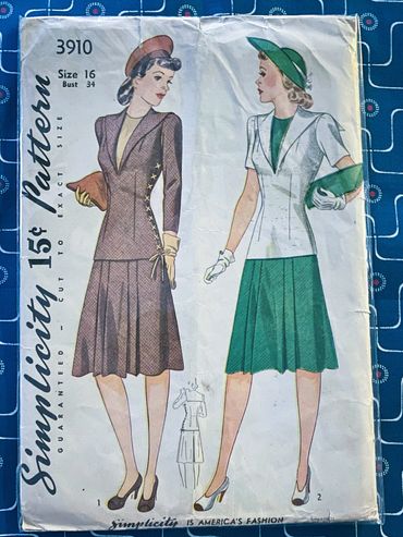 Simplicity 3910 1940s Vintage Dress Pattern
Sailor Suit Pattern