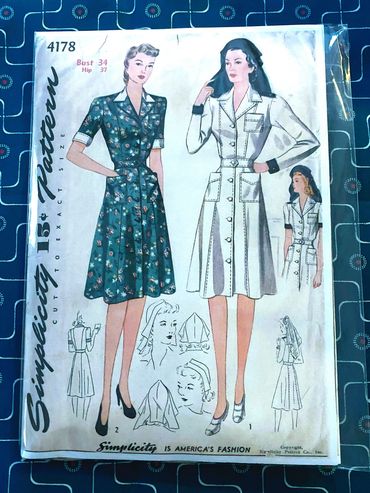 Simplicity 4178 1940s Vintage Dress Pattern
WWII Nurse Pattern