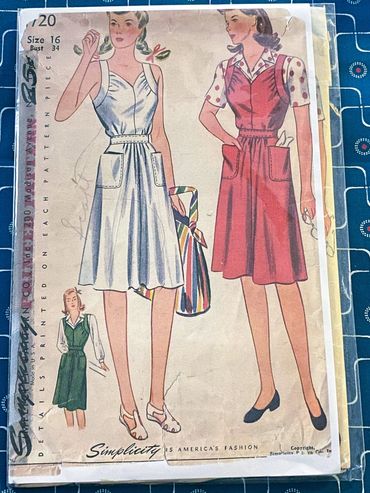 Simplicity 4720 1940s Vintage Dress Pattern
Playsuit Pattern
Sundress Pattern