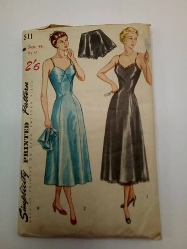 1950s Slip & Knickers - 44" Bust - Simplicity S11 - Vintage Sewing Pattern