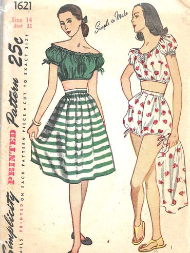 Simplicity 1621
1940s Vintage Sportswear Pattern
swimsuit pattern