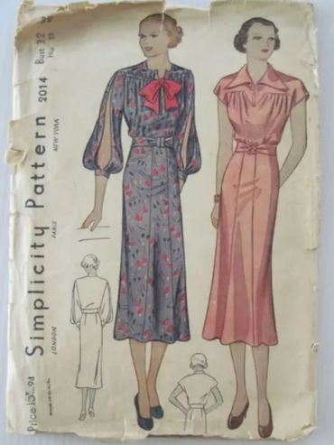 Simplicity 2014 1930s Dress Pattern
Cool Sleeve