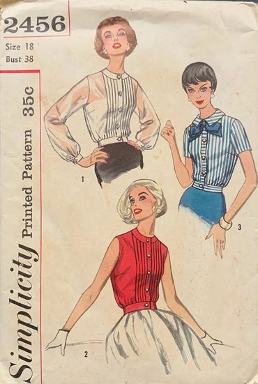 Simplicity 2456- 1950s Blouse Pattern
Vintage Blouse Pattern
Vintage Vest Pattern
Skirt Pattern