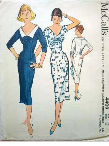 McCalls 4409 1950s dress pattern Size 16 B 36 UNCUT
