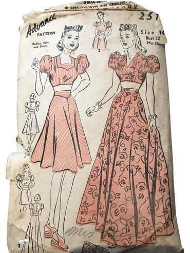 Advance 2514
1940s Vintage Sportswear Pattern