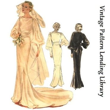 1930s Vintage Wedding Dress Pattern
Vintage Pattern Lending Library