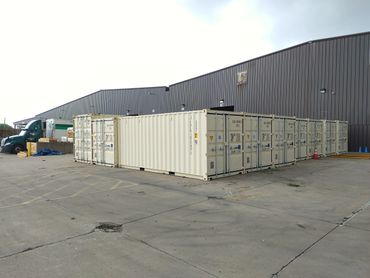 Multiple Mobile Storage Units at Factory
