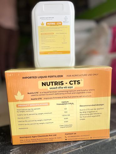Nutris-CTS imported liquid fertilizer for fruit and vegetable crops.