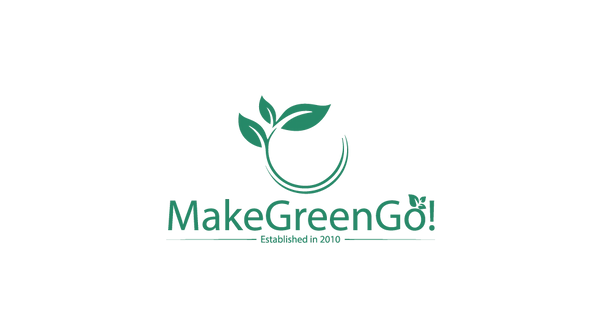 Green circular logo with leaves and the text 'MakeGreenGo! Established in 2010'.