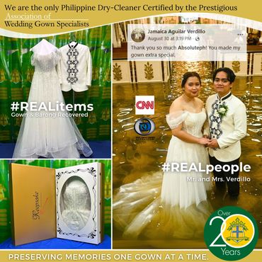 Wedding Gown of Mrs. Verdillo recovrered and preserved