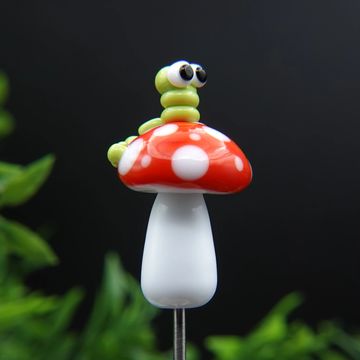 Plant Stake - Mushroom With Worm