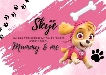 A Paw Patrol, Skye inspired sleepover party designed by Tantrums and Tiaras.