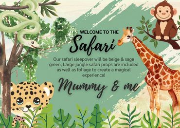 A safari themed sleepover party designed by Tantrums and Tiaras.