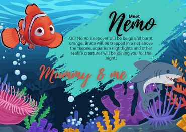 A Nemo inspired sleepover party designed by Tantrums and Tiaras.