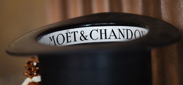 Close-up of a Moët & Chandon champagne bucket.