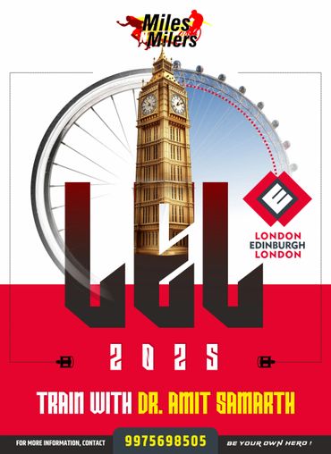 Miles N Milers 2025 cycling training with Dr. Amit Samarth from London to Edinburgh to London.