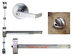 Exit devices and lever lock