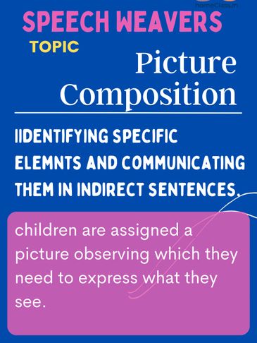 Public speaking class content at homeclass. Learning picture composition, identifying elements.