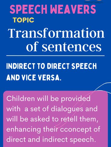 Public speaking class content at homeclass. Direct & indirect speech.