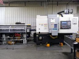 Okuma lathe dual turret barfeeder parts catcher