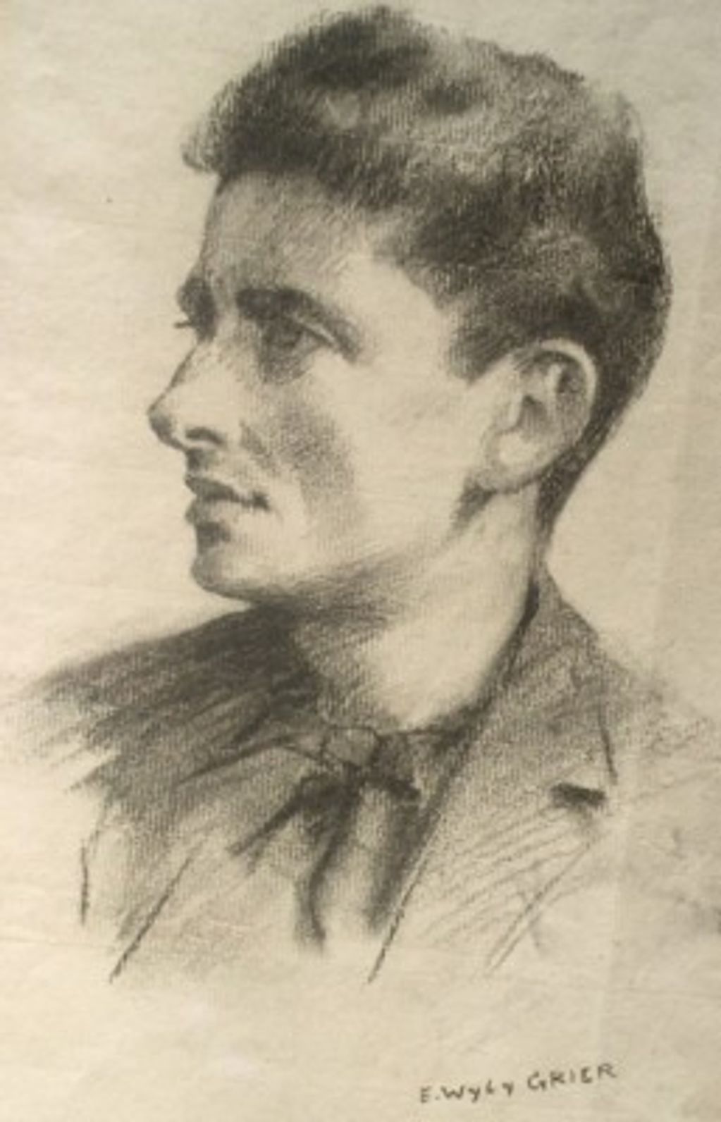 Pencil sketch of Carl Ahrens by E. Wyly Grier.