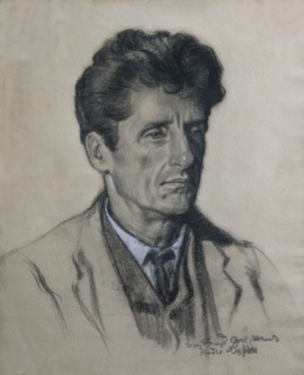 Pencil sketch of Carl Ahrens by Andre Lapine.