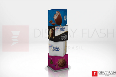 Display Flash Automático de papelão para PDV - Cubo
