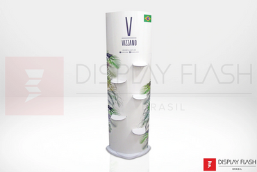 Display de chão Expositor com Prateleira Automático de Papelão para PDV - Flash Elíptico Prateleiras