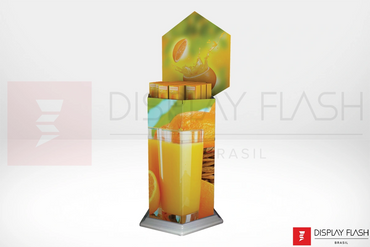 Display de chão Expositor Automático de Papelão para PDV - Flash Table Hexagonal