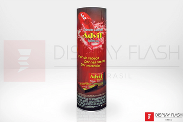 Display Flash Totem Elíptico Automático de Papelão para PDV - Advil