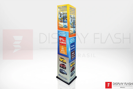 FLASH SQ - Display Quadrangular Auto Montável de papelão para PDV