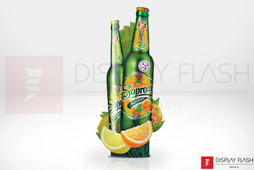 Display Flash Totem Elíptico Automático de Papelão para PDV