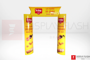 Display Flash Portal Elíptico Automático de papelão para PDV