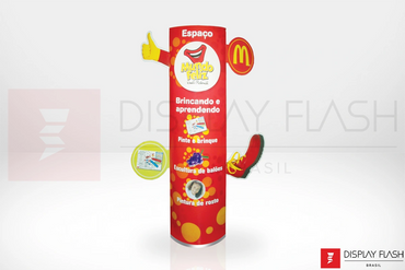 Display Flash Totem Elíptico Automático de Papelão para PDV - Mc Donald´s