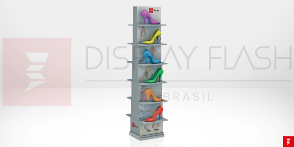 Display de chão Expositor com Prateleira Automático de Papelão para PDV - Flash Expo FHS