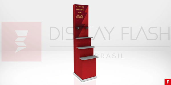 Display de chão Expositor com Prateleira Automático de Papelão para PDV - Flash Expo FFS