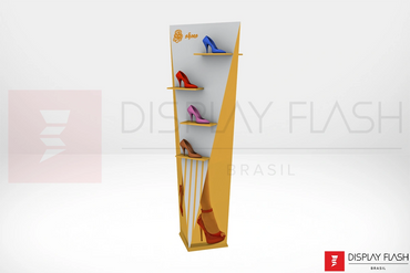 Display de chão Expositor com Prateleira Automático de Papelão para PDV - Flash Diamante Prateleiras