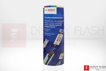 Display Flash Totem Elíptico Automático de Papelão para PDV - Bosch