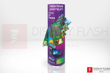 Display Flash Totem Elíptico Automático de Papelão para PDV - Positivo