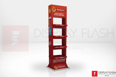Display de chão Expositor Automático de Papelão para PDV - Flash FGS Redoxon