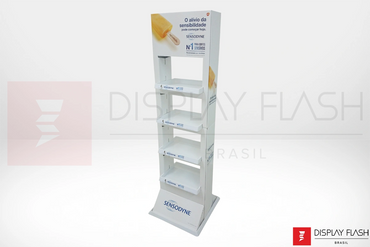 Display de chão Expositor Automático de Papelão para PDV - Flash FGS Retangular Sensodyne