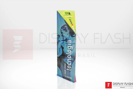 FLASH TRI - Display Triangular Auto Montável de papelão para PDV